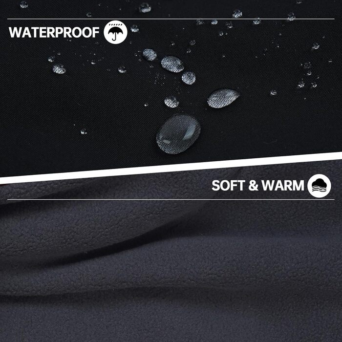 Зимовий теплий накид для такси, чорний L. Водонепроникний, з захистом живота та отвором для повідка. Ідеальний для великих собак.