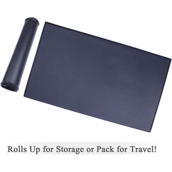 Підкладка під миску для собак та котів VIVAGLORY Grippymat, силіконова, чорна, 60x40 см