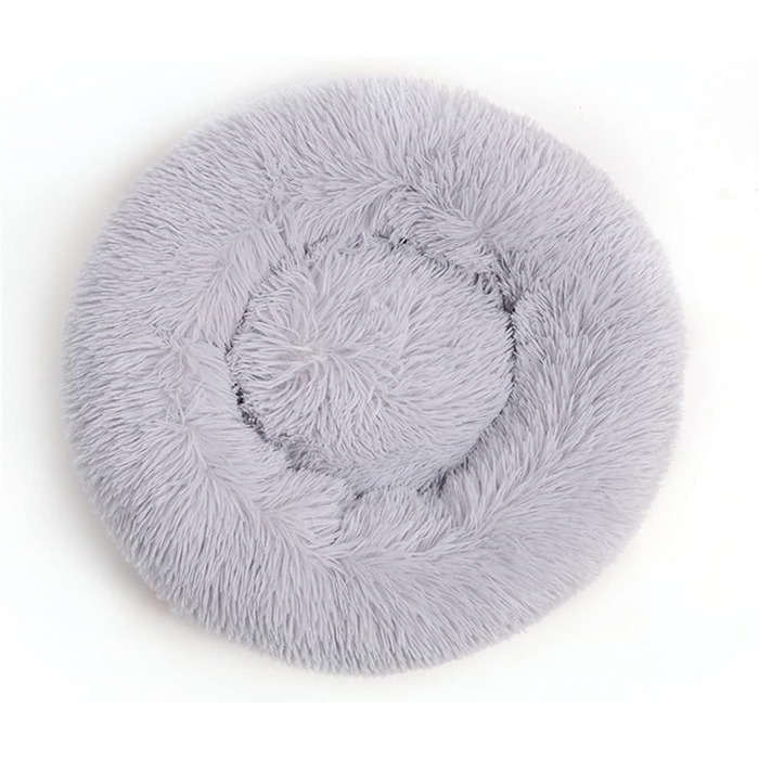 Кругле ліжко для собак та котів Chickw1, тепле м'яке ліжко-пончик, миється, з неслизькою основою, 70см, світло-сірий