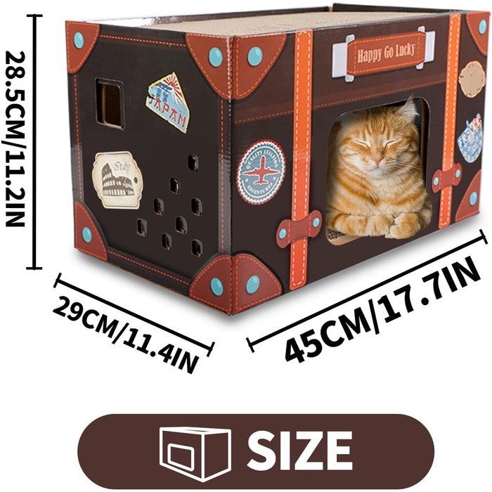 Котячий будиночок-крісло з картонної хвилястої поверхні ALL FOR PAWS Happy Go Lucky - великий, знімний, для дому