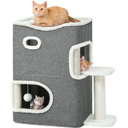 Кіт-будинок для дому, розкладний, великий, з когтеточкою для полиці, кіт-будинок-печера, ліжко-печера для котів, кігтеточка, кіт-будинок-бочка, для лазіння, з опорами