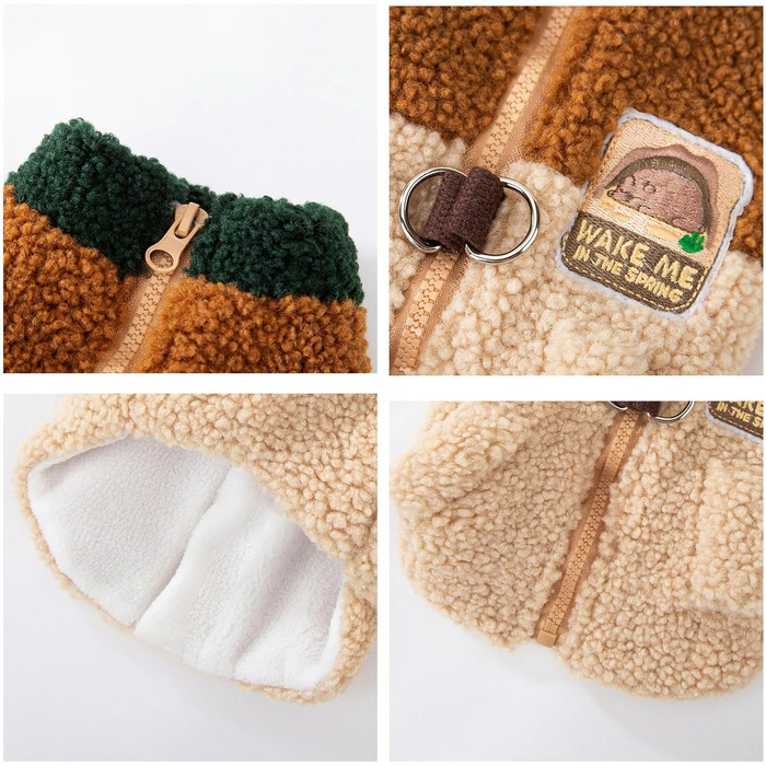 Теплий жилет для собак на осінь та зиму, коричневий, XXL