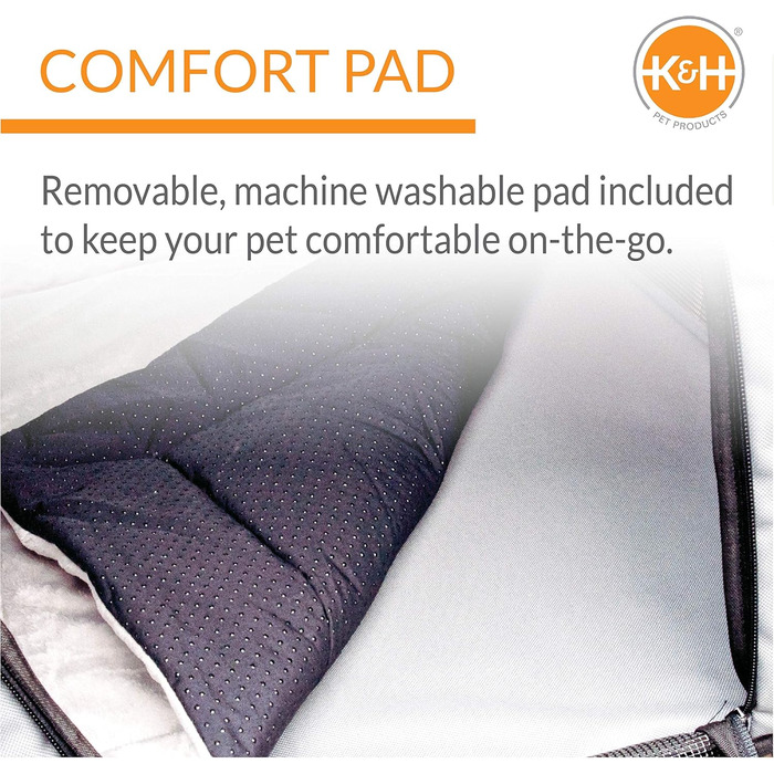 Закритий автомобільний сидіння-переноска для собак K&H Pet Products, безпечна дорожня сумка для домашніх тварин з м'якими стінками, багато входів, сітчасті вікна, знімний чохол, для подорожей