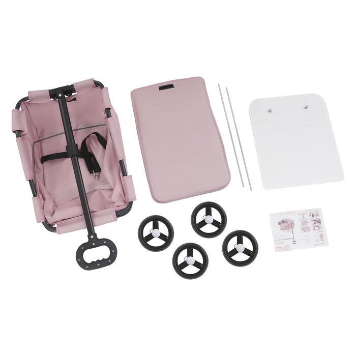 Візок для собак та котів, складаний, рожевий, до 10 кг, 86 x 51 x 35 см