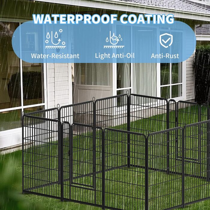 Забіг для цуценят Kuro Sagol 80 см - вольєр з автоматичним замком для собак, котів, кроликів. Ідеально для саду та ігрової зони на вулиці. 12 елементів