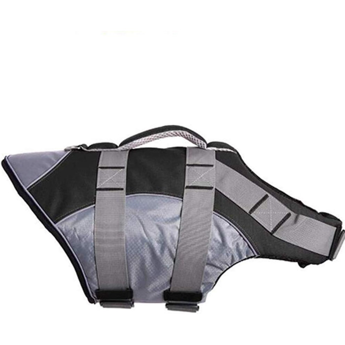 Спасальний жилет для собак PJDDP, чорний, L. Жилет для плавання з надмірною плавучістю та рятувальним руків'ям.