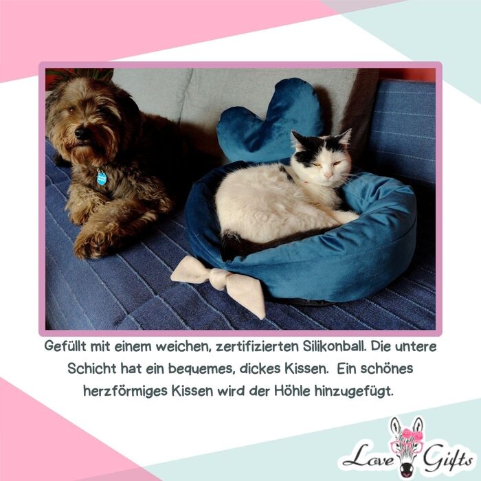 М'яке лежанка-подушка для собак Love Gifts® | Підходить для середніх та маленьких собак | Ортопедична лежанка | М'яке ліжко-подушка (Блакитний)