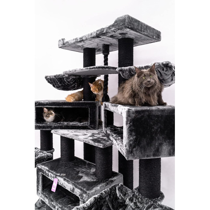 Дряпка для котів Petrebels Maine Coon XXL Alley 200 см, преміум, для великих котів, чорна