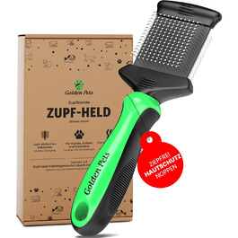 Зубна щітка для собак та котів з захисними нопочками - видаляє підшерсток, ковтуни та вузли. Ідеальна для догляду за шерстю довгошерстих собак, таких як кокапу, пудель. Розмір S. Зубна щітка 2.0, компактна