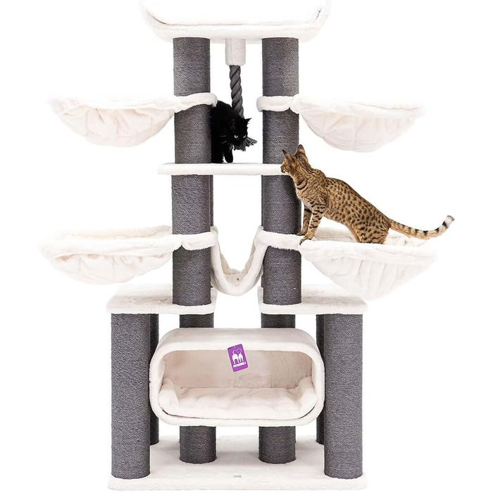 Дряпак для котів Petrebels Skyline XXL, 186 см, для великих котів (Мейн-кун), колір - off-white