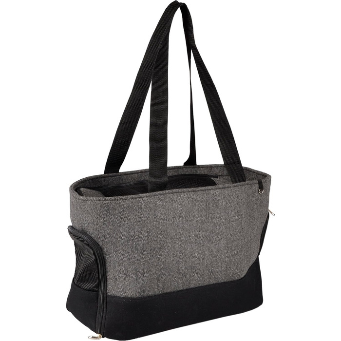 Сумка для собак Brigitta Grau – текстильна переноска з вентиляцією та безпечною шнурковою лебідкою – 47x21x30 см