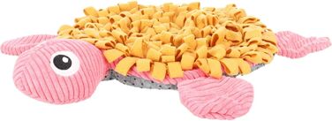 Килимок-іграшка для цуценят Flamingo Morgano Schildkröte: жовтий та бежевий, 38x39x6,5 см, з антиковзаючою основою, пищалкою та шурхотом, для наповнення ласощами