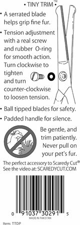 Безпечні ножиці Tiny Trim для грумінгу домашніх тварин, 11.4 см, блакитні