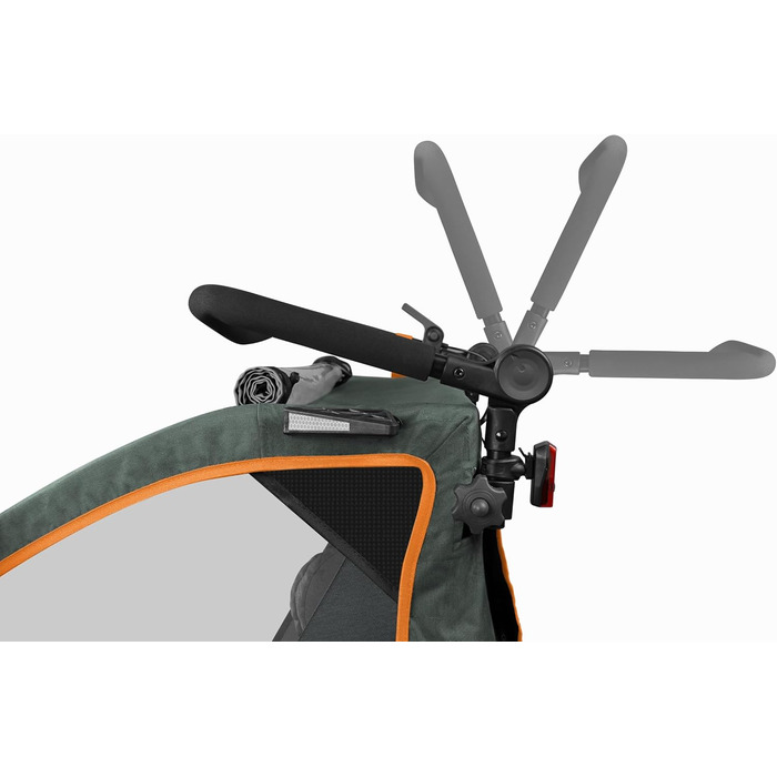 Qeridoo Lynix 2 Forest Green - Причіп для велосипеда 2 дітей з підвіскою та ременями безпеки | Дитячий велопричіп-візок | Qeridoo