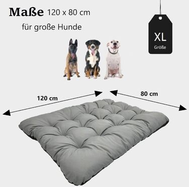 Килимок для собак KING DOG XXL 120 x 80 см, водовідштовхуючий, для великих і середніх собак. Комфортний, м'який, легко миється. Сірий колір, висота 10 см. Куліматичний килимок для домашніх тварин.