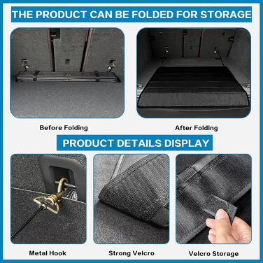 Захист для багажника автомобіля від бруду та подряпин для собак, 80x64 см, чорний. Водонепроникний, стійкий до розривів та подряпин. Килимок для транспортування собак та багажу в авто.