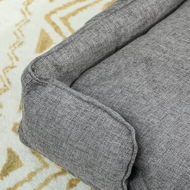 Диван для собак PawHut - зручне ліжко для тварин з підлокітником, на дерев'яних ніжках, сірого кольору, розмір 96 x 66 x 24 см, для собак до 30 кг та 60 см висоти в плечі