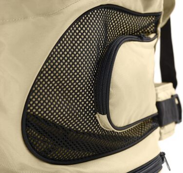 Сумка-рюкзак для собак Hunter Kangaroo, переноска для цуценят, бананка, бежева, 30 x 20 x 30 см