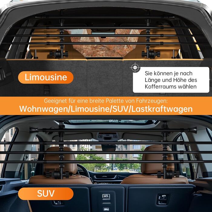 Сітка для багажника автомобіля для собак, універсальна, 32-55см * 80-145см, без повторного монтажу