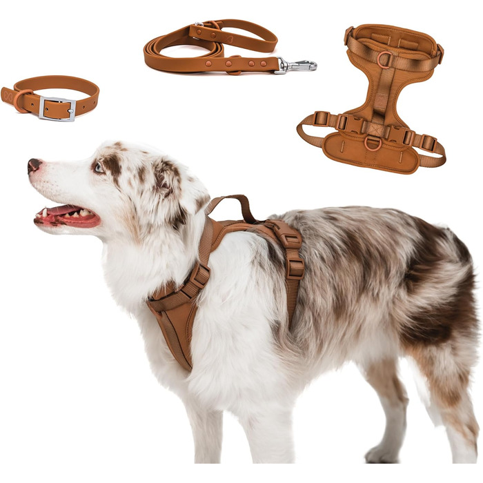 Легка шлейка для собак Easy Walk з ручкою, повідцем і нашийником BearBone, анти-натяжна, для малих, середніх і великих порід