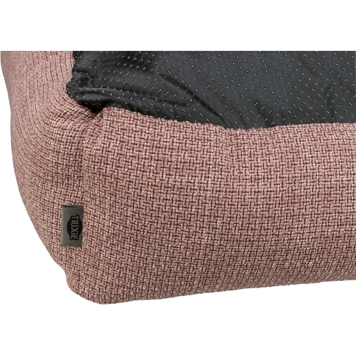 ТRIXIE Viviana – лежанка для собак, 60x50 см, рожева, з м'яким велюровим покриттям, кошик для собак, інтегрована подушка, антиковзаюче дно, м'яка та миється. 37543 L 60 x 50 x 16 см