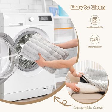 М'яке ліжко для собак Avont з плюшевим покриттям, підходить для собак та котів, знімний та пральний чохол, антиковзаюче дно (Світло-сірий, 105 x 18 x 95 см)