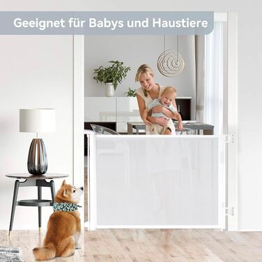 Захист для сходів Hawthyhome: розтяжне дитяче та захисне ворота для тварин (0-140 см, білий)