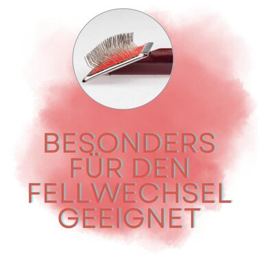 Щітка для собак EHASO Extra Lifetime Soft - м'яка грумінг-щітка для короткої та середньої шерсті, видаляє підшерсток, з нержавіючою сталею та ергономічною ручкою