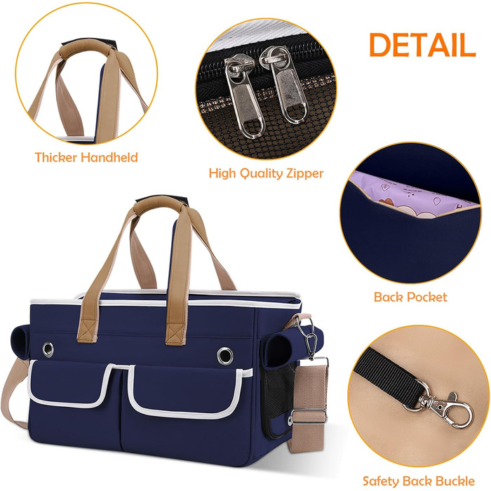 Транспортна переноска для котів та собак ALLSOPETS, складана, дихаюча, для подорожей, кемпінгу, прогулянок (Блакитна)