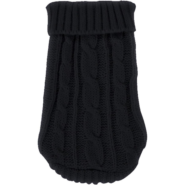 Зимовий пуловер для собак, класичний одяг для маленьких собак, цуценят, котів, в'язаний пуловер, для такс, шнауцерів (колір: чорний, розмір: XXS (4) 0,5–1,5 кг, S(8) 2-2.5 кг)