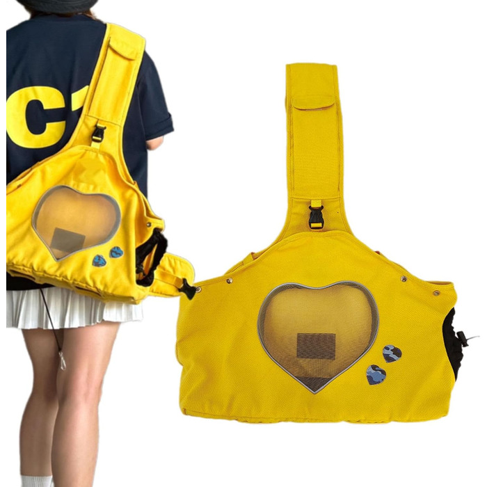 Транспортна сумка для собак та котів, переноска для тварин, зелено-жовта, 35.8 x 40.9 x 16.69 см