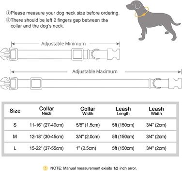 Персоналізований набір повідка та нашийника для собак з нейлону та шкіри, блакитний, S
