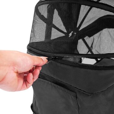 Складаний візок для собак до 18 кг, бугі для маленьких собак та котів (чорний) з гальмом