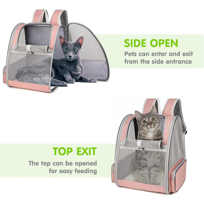 Рюкзак для собак та котів PETCUTE, рожевий, до 7 кг, дихаючий, складний, для подорожей, кемпінгу, схвалений авіакомпаніями