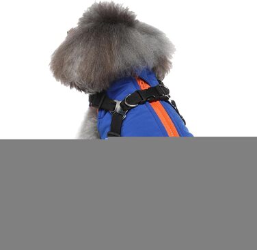 Водонепроникна куртка для собак з шлейкою та D-посиланнями, тепла зимова куртка для собак, Wepen, блакитна, розмір S