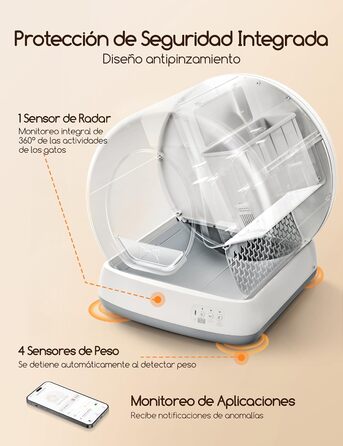 Автоматичний лоток для котів MeoWant з самоочищенням, з пульт керування, антибактеріальний, для великих та кількох котів, з килимком, нейтралізатор запаху