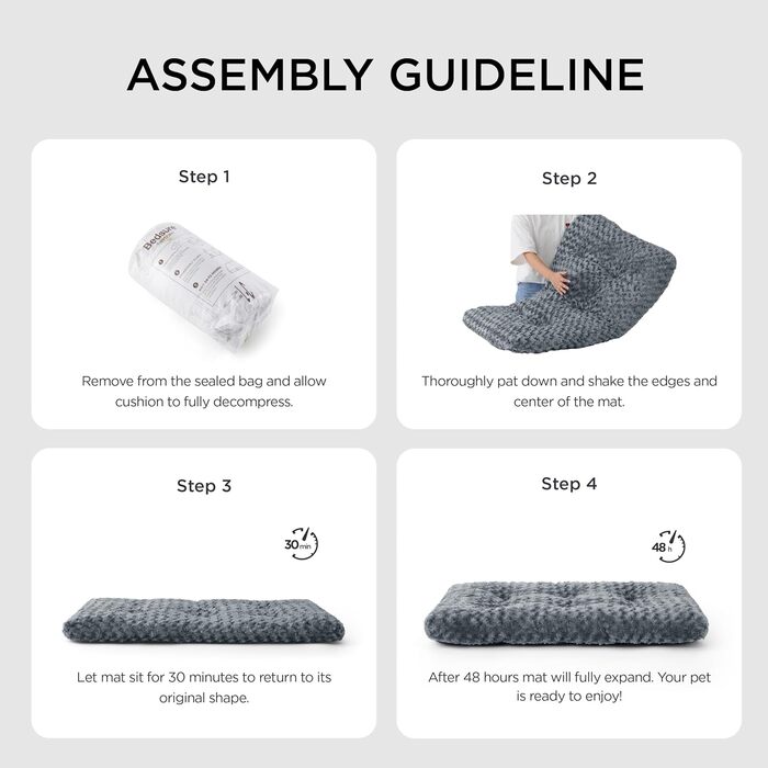 Крісло-лежанка для собак середніх порід BEDSURE - 71x50x7 см, сіре, миюче, з антиковзаючою основою