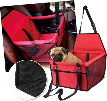 Сумка-переноска для собак та котів TOYANDONA для автомобіля, дихаюча, з ременем безпеки та регульованим поводом, як переноска для тварин