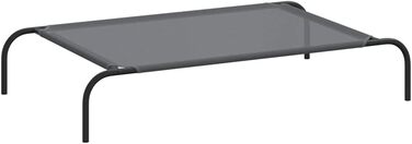 Підвищене собаче ліжко VidaXL, сіре, 110x65x20 см, Textilene та сталь. Собаче ліжко, лежанка, диванчик для собак, лежанка для домашніх тварин, місце для сну собаки, вулиця.