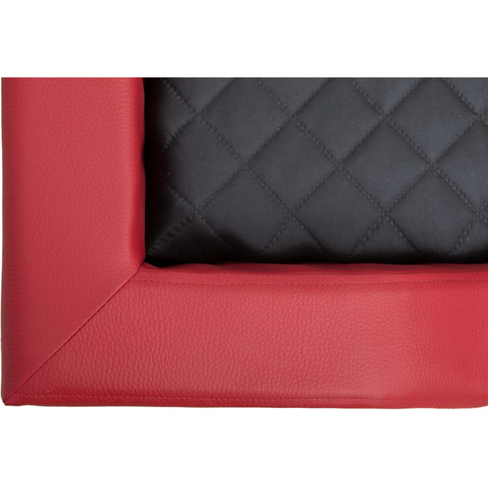 Ліжко для собак - Корзина для собак маленьких, середніх та великих порід - М'яке ліжко для собак з штучної шкіри - Знімний та пральний чохол - Deluxe - Розмір M - Червоний M - 93 x 62 см Червоний