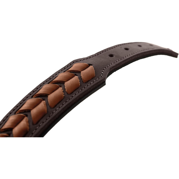 Нашийник для собак Hunter El Paso, шкіряний, плетений, розмір M-L, темно-коричневий/чорний