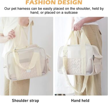 Транспортувальна сумка для собак та котів до 5 кг – Легка та дихаюча переноска для маленьких собак та котів, з ременем безпеки та кишенями, ідеальна для автомобіля, подорожей та активного відпочинку