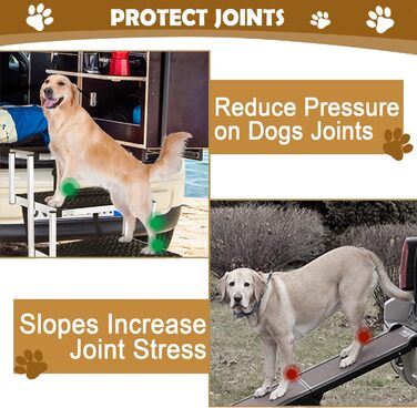 Сходинки для собак у машину, складані, з алюмінію, 5 сходинок, для великих собак, SUV, LKW