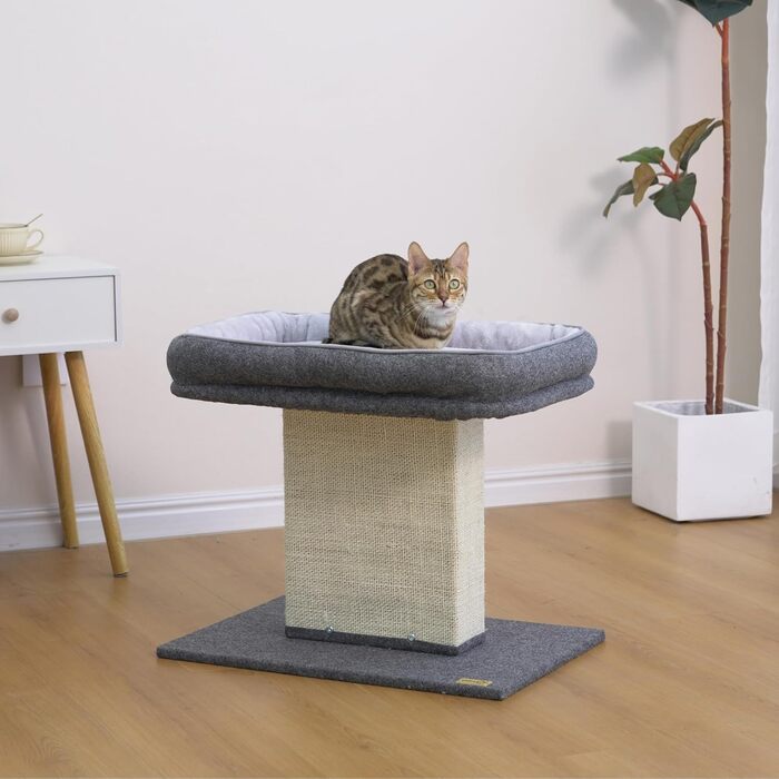 Ліжко для кота Catry з когтеточкою, мінімалістичний дизайн, зручне котяче ліжко та стійкий дряпак, легко збирається, меблі для котів