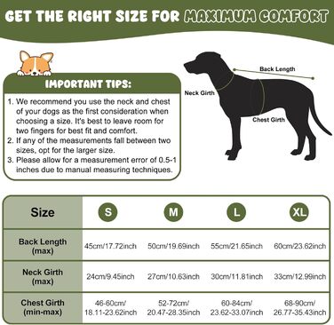 Водонепроникна куртка для собак HezzLuv, світловідбиваюча, вітрозахисна, тепла зимова куртка з м'яким флісовим підкладкою для собак маленьких та великих порід, для активного відпочинку на природі, кемпінгу та походів у холодну погоду (M(спина: 50см), армі