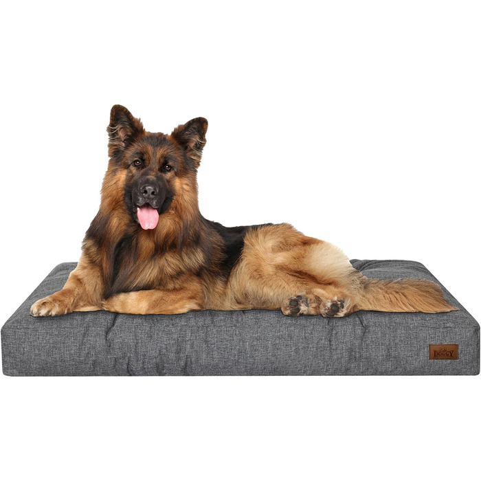 Ліжко для собак DOGGY, прямокутне, матрац, лежанка, кошик, для маленьких собак, [XL] 120 x 90 см, антрацит