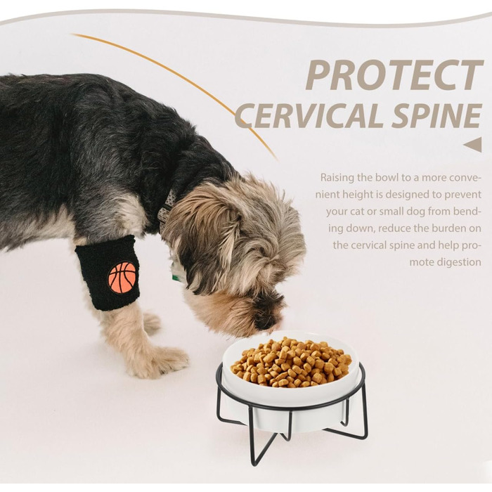 Миска для котячого корму POPETPOP з піднятою конструкцією та неслизьким дном, 14.5x8.5 см