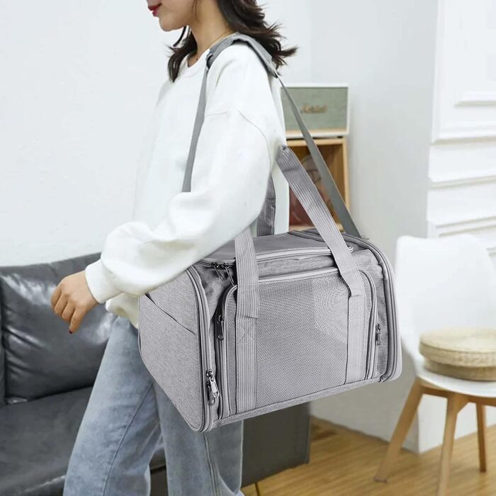 Транспортна переноска для кота/собаки Katzentransporttasche, 40x25x25 см, складана, з плечовим ременем, до 3 кг