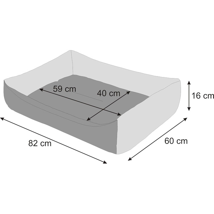 Ліжко для собак, м'яке лежання, крісло-мішечок для тварин, кошик для собак, лежанка XL (82x60 см), чорний колір, екологічна тканина