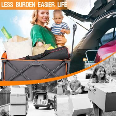 Складаний візок Bollerwagen для кемпінгу, саду, пляжу та покупок (100 кг, оранжевий)